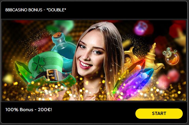 888Casino Bonus Double 100% - 200 Euro