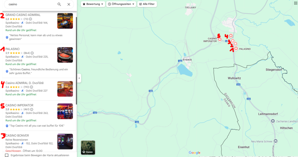 Alle Casinos in Tschechien an der deutschen Grenze - März 13, 2025
